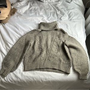 Abercrombie and Fitch Cropped Cable Knit Turtleneck